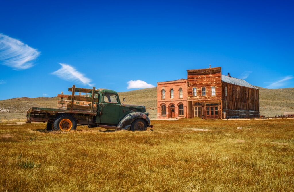 Car wreck in Bodie ghost town, California