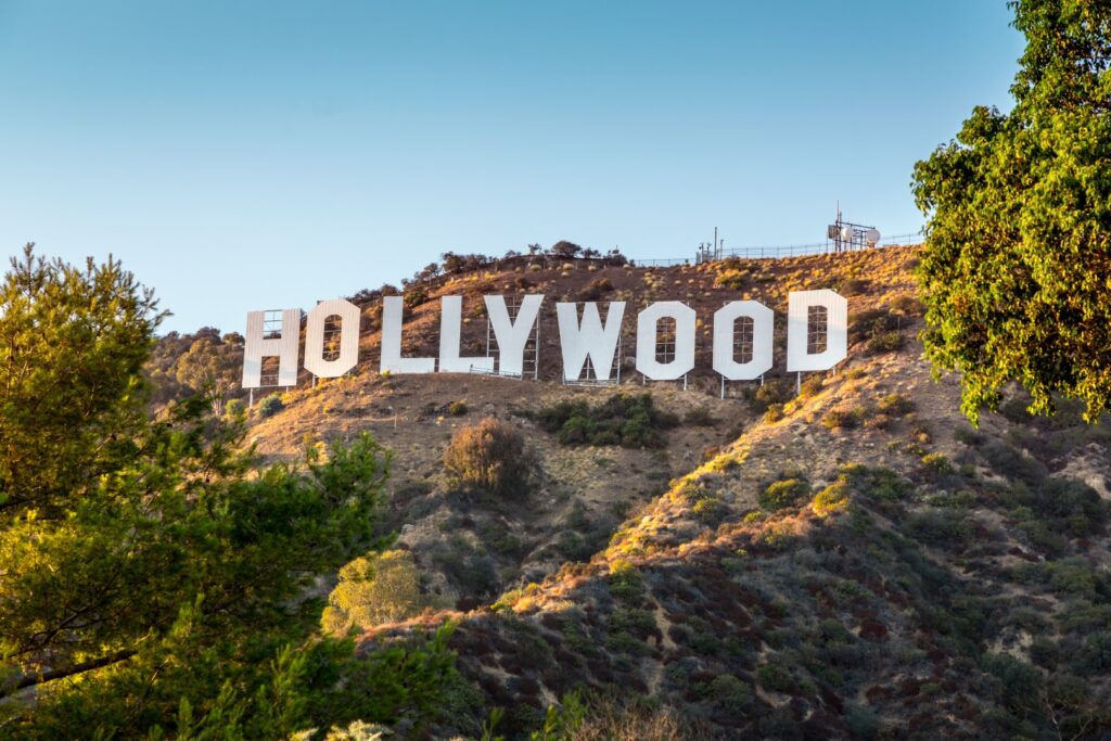 HOLLYWOOD CALIFORNIA - SEPTEMBER 24: The world famous landmark Hollywood Sign on September 24, 2012 in Los Angeles, California.