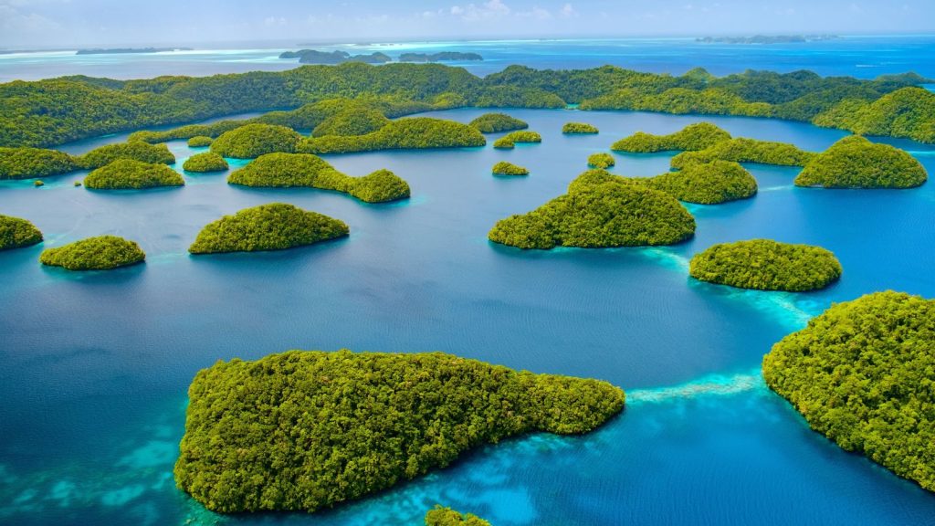 Beautiful view of Palau tropical islands