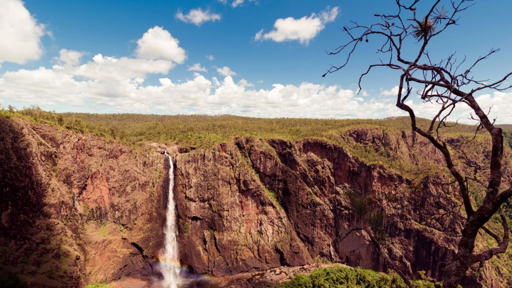 The Wallaman Falls, a cascade and horsetail waterfall on the Stony Creek